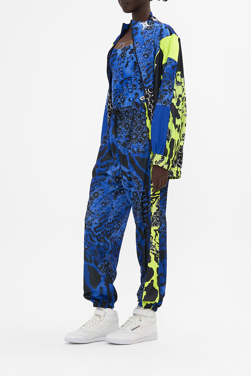 OVERSIZED SPLICED SPORTS JACKET CAT GOT YOUR TONGUE