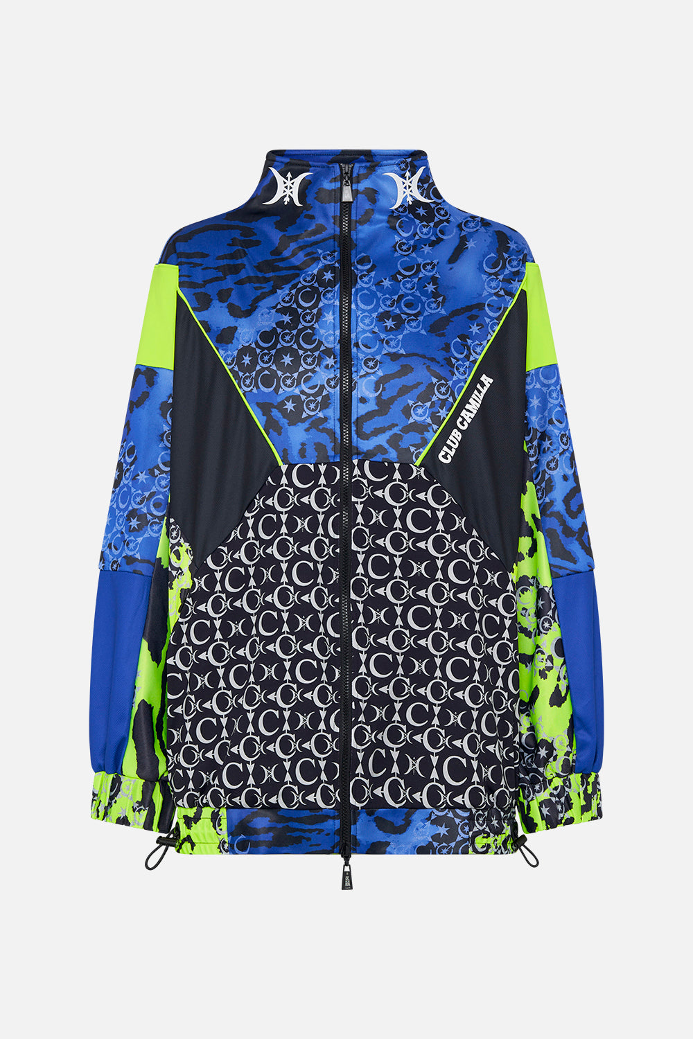 OVERSIZED SPLICED SPORTS JACKET CAT GOT YOUR TONGUE