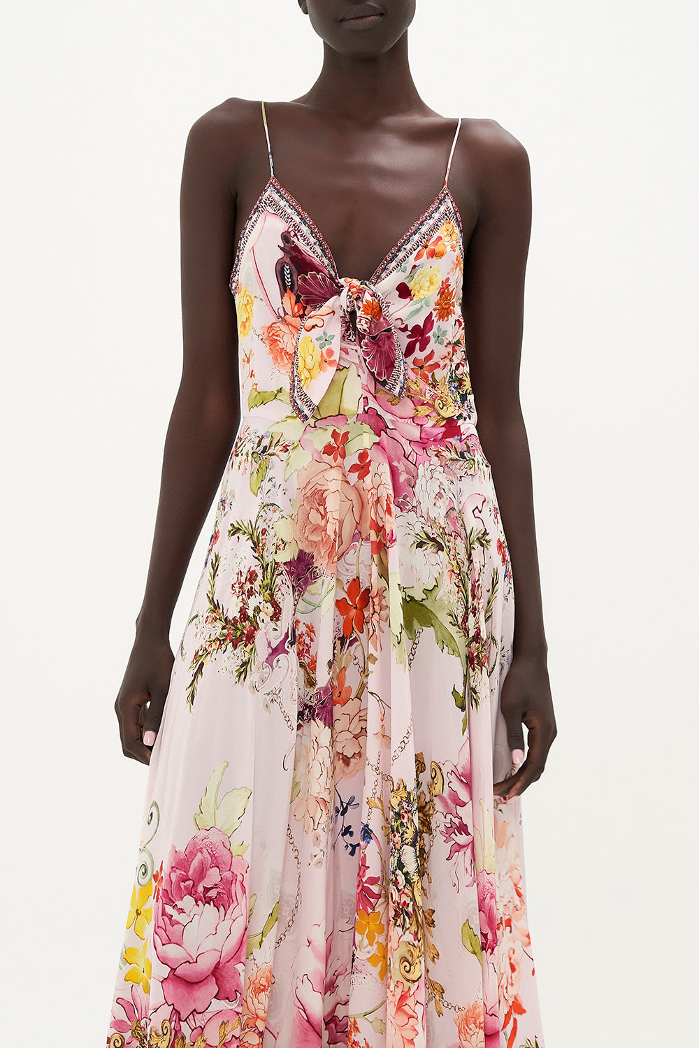 LONG DRESS WITH TIE FRONT ST GERMAINS GIRL