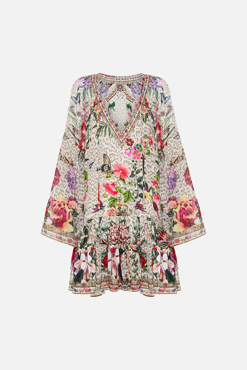 A-LINE GATHERED PANEL DRESS TAKE FLIGHT