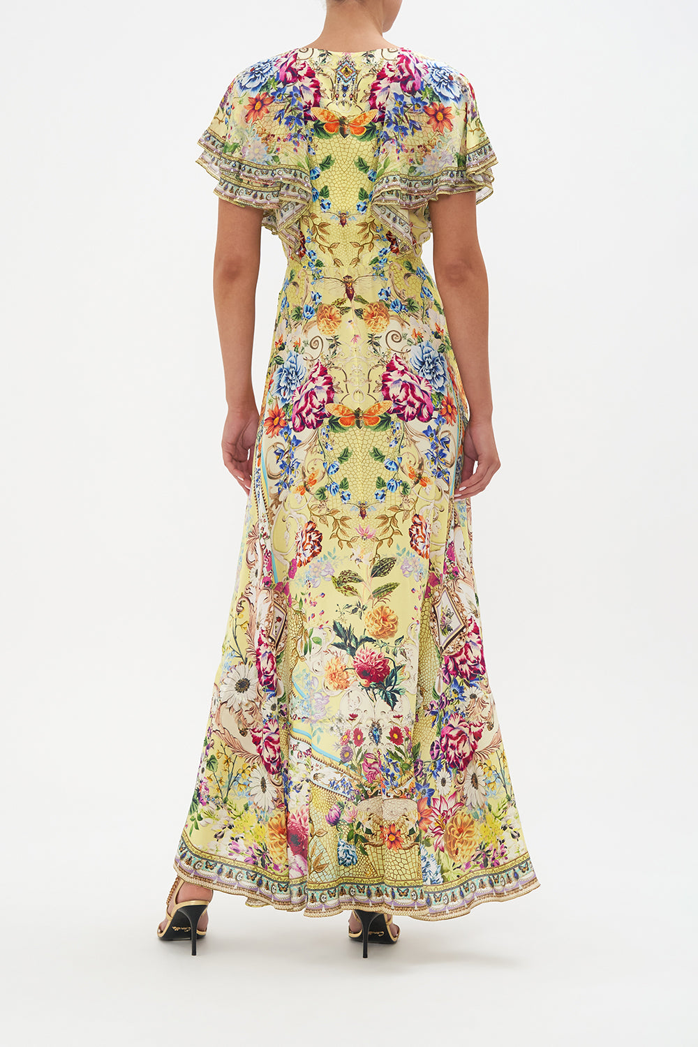 FRILL SLEEVE LONG DRESS BIRDS AND THE BEES