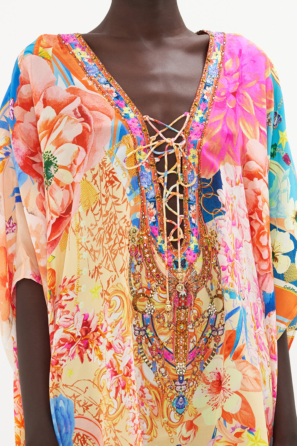 SHORT LACE UP KAFTAN MEET ME IN THE GARDEN