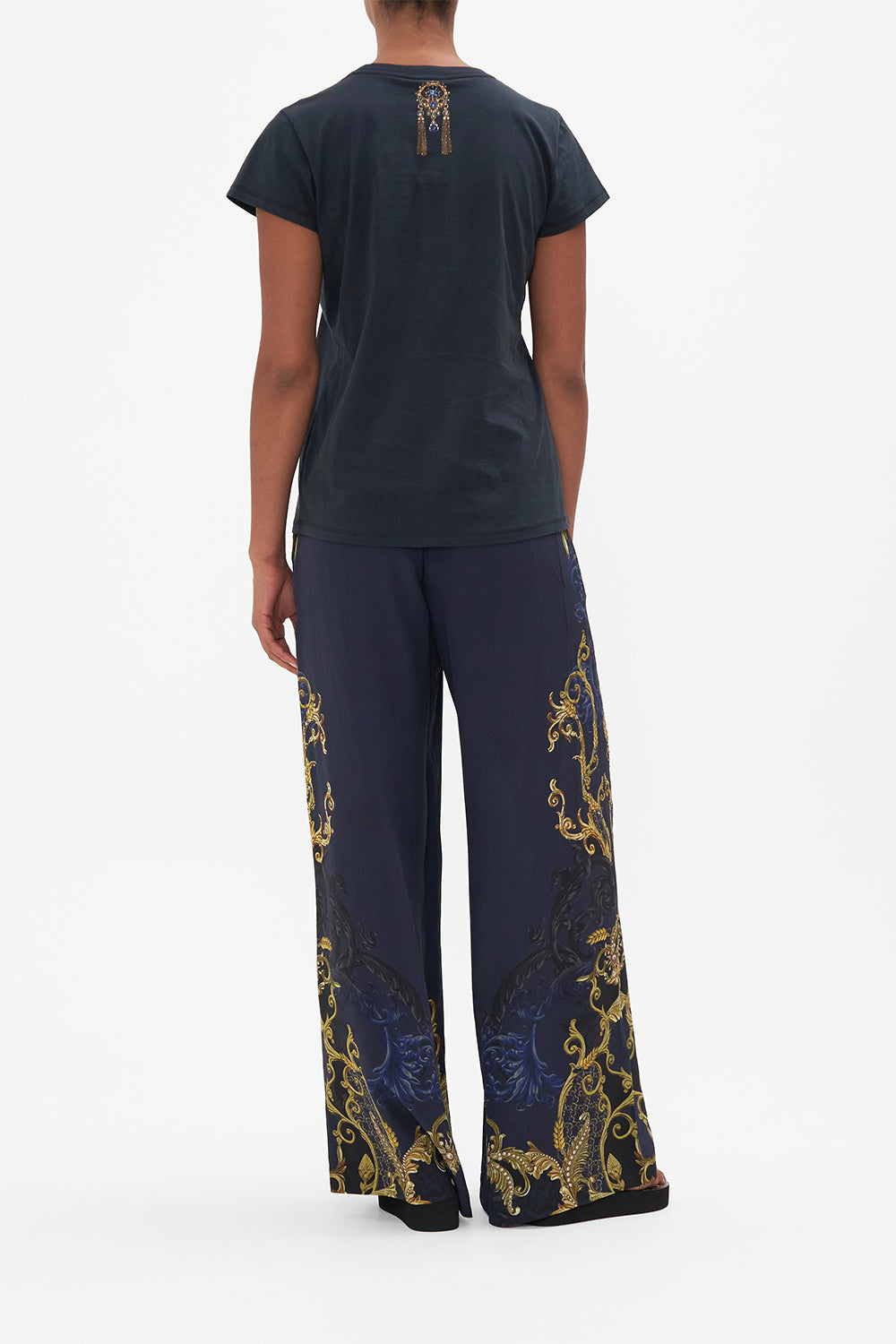 ORGANIC COTTON SLIM FIT TEE - BLACK MOONLIGHT MELODIES