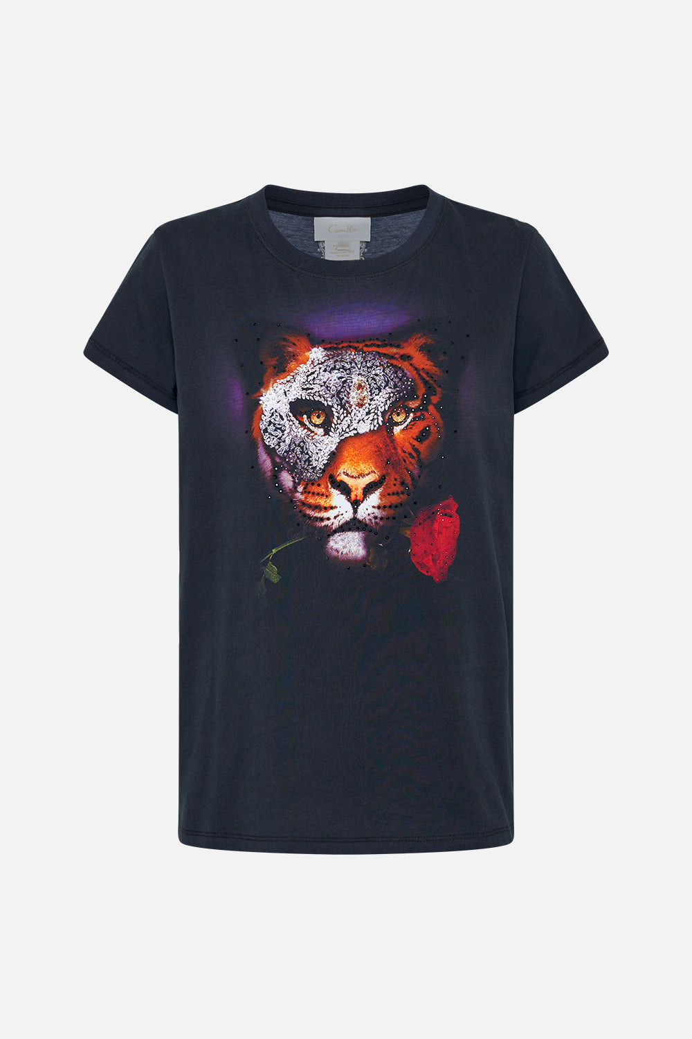 ORGANIC COTTON SLIM FIT TEE - BLACK MOONLIGHT MELODIES