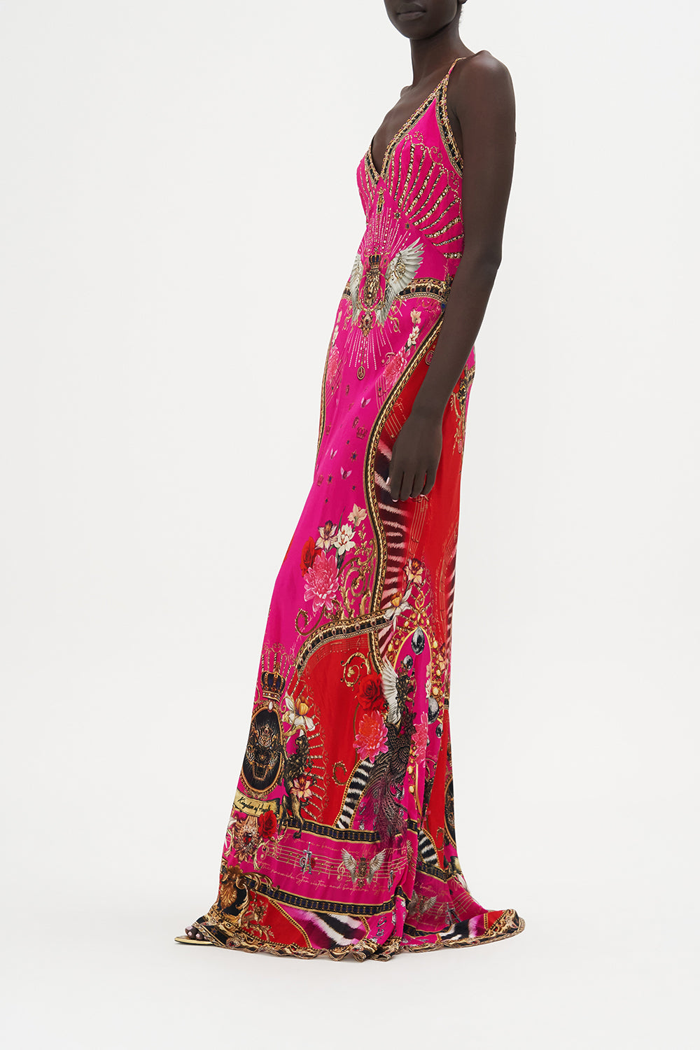 V NECK FULL LENGTH BIAS SLIP DRESS WHAT HAPPENS ON TOUR