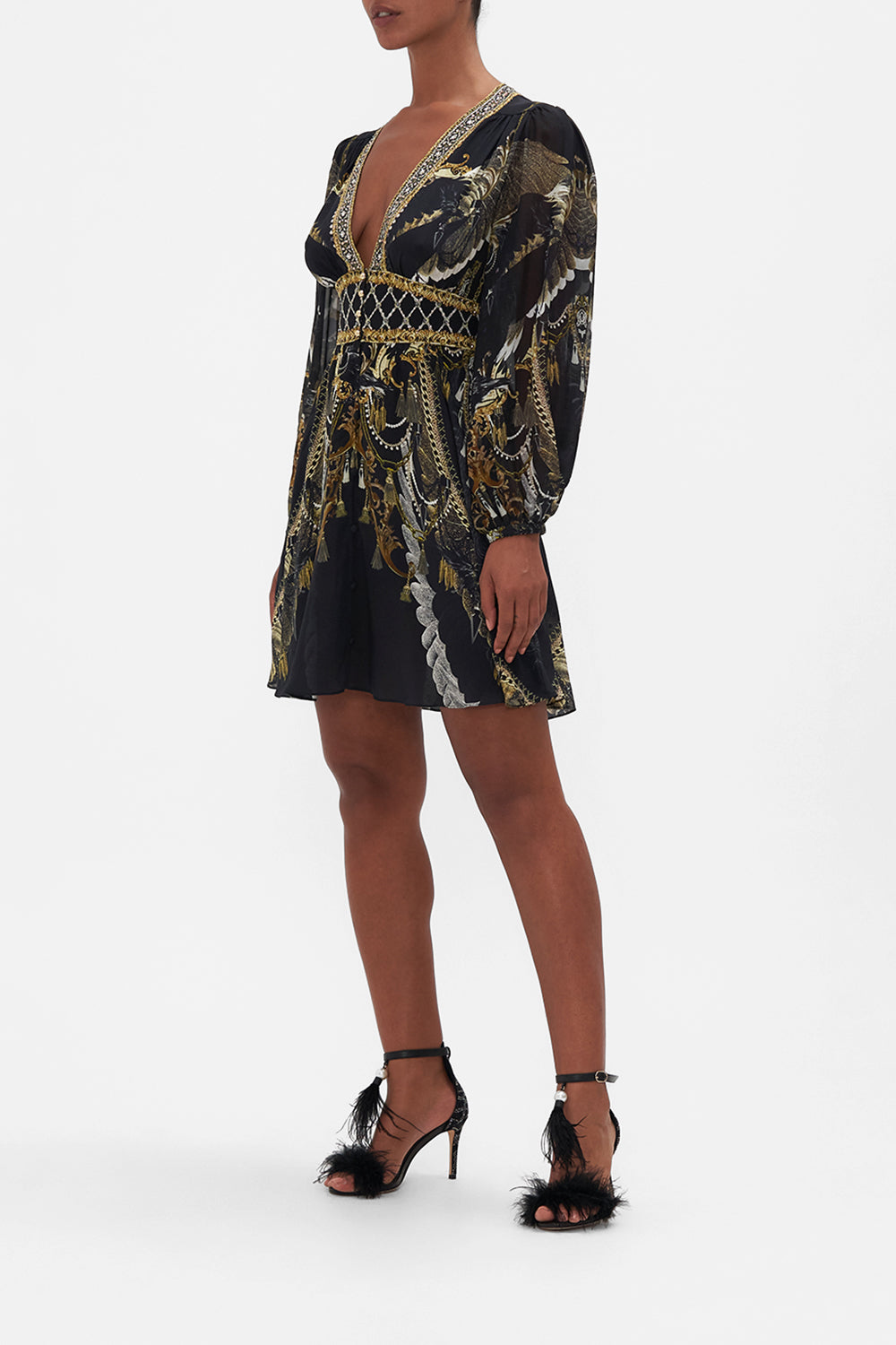 CURVED WAISTBAND SHORT DRESS RAVIN RAVEN