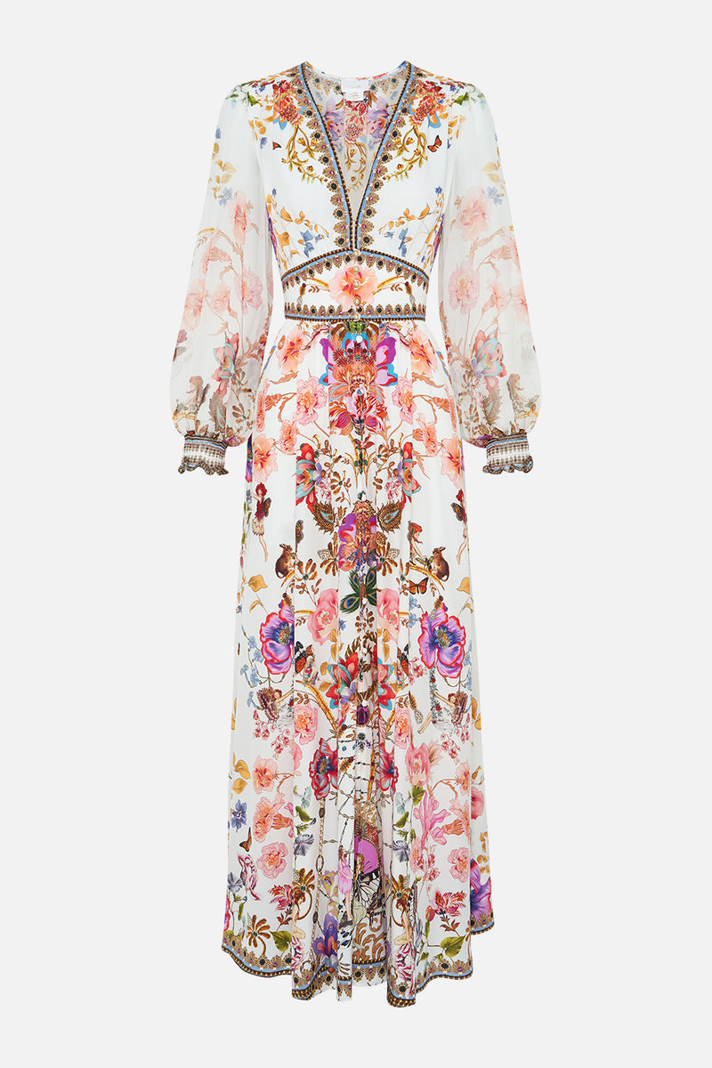 Camilladress Lace Floral Sleeveless Button Down Swing Dress