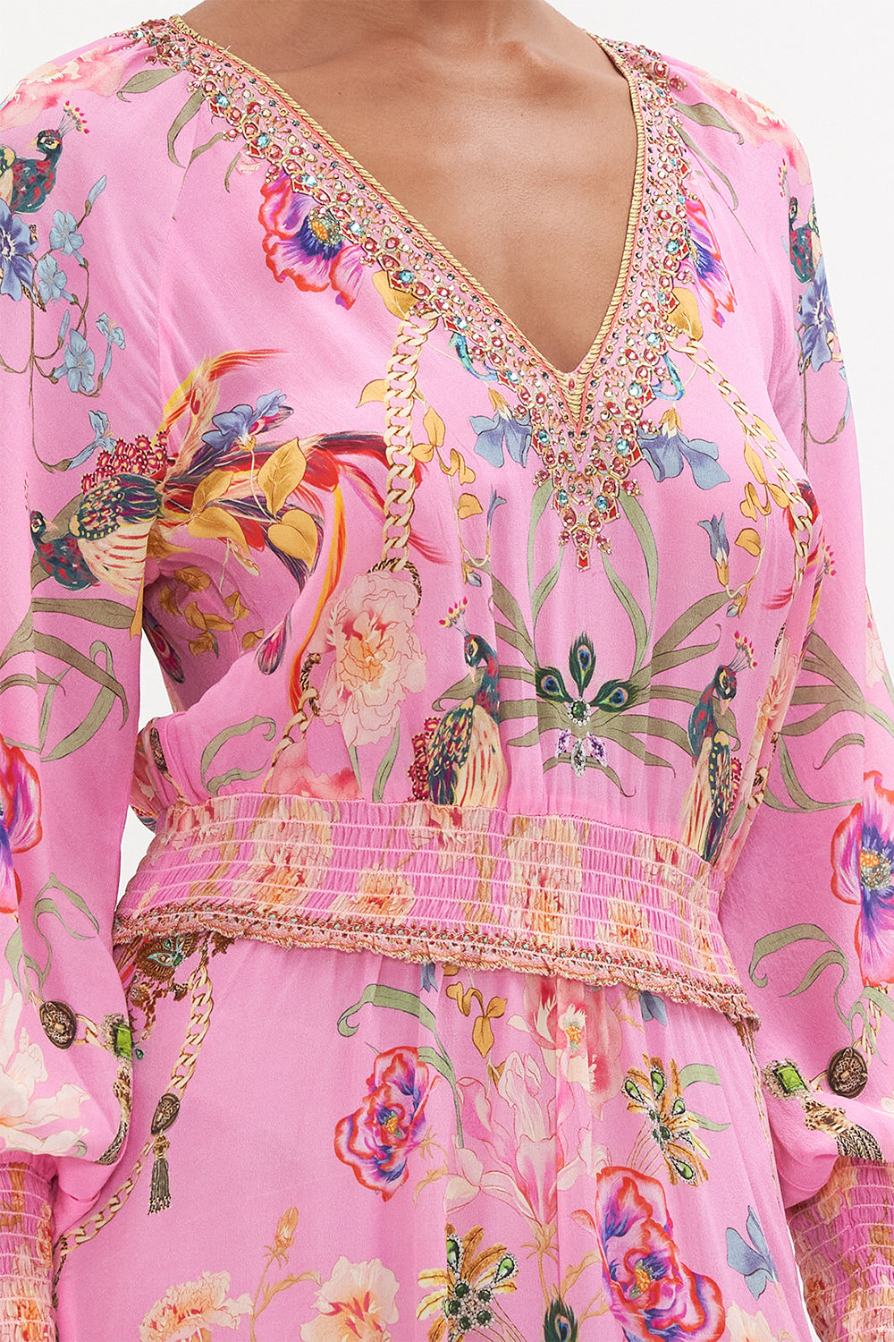 DRESS WITH SHIRRED WAIST AND CUFF LOOK AT ME