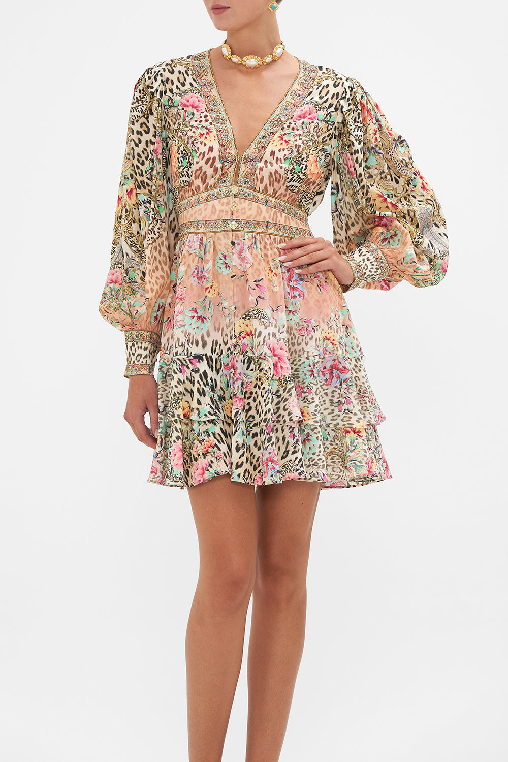 BUTTON FRONT FRILL DRESS QUEEN ATLANTIS