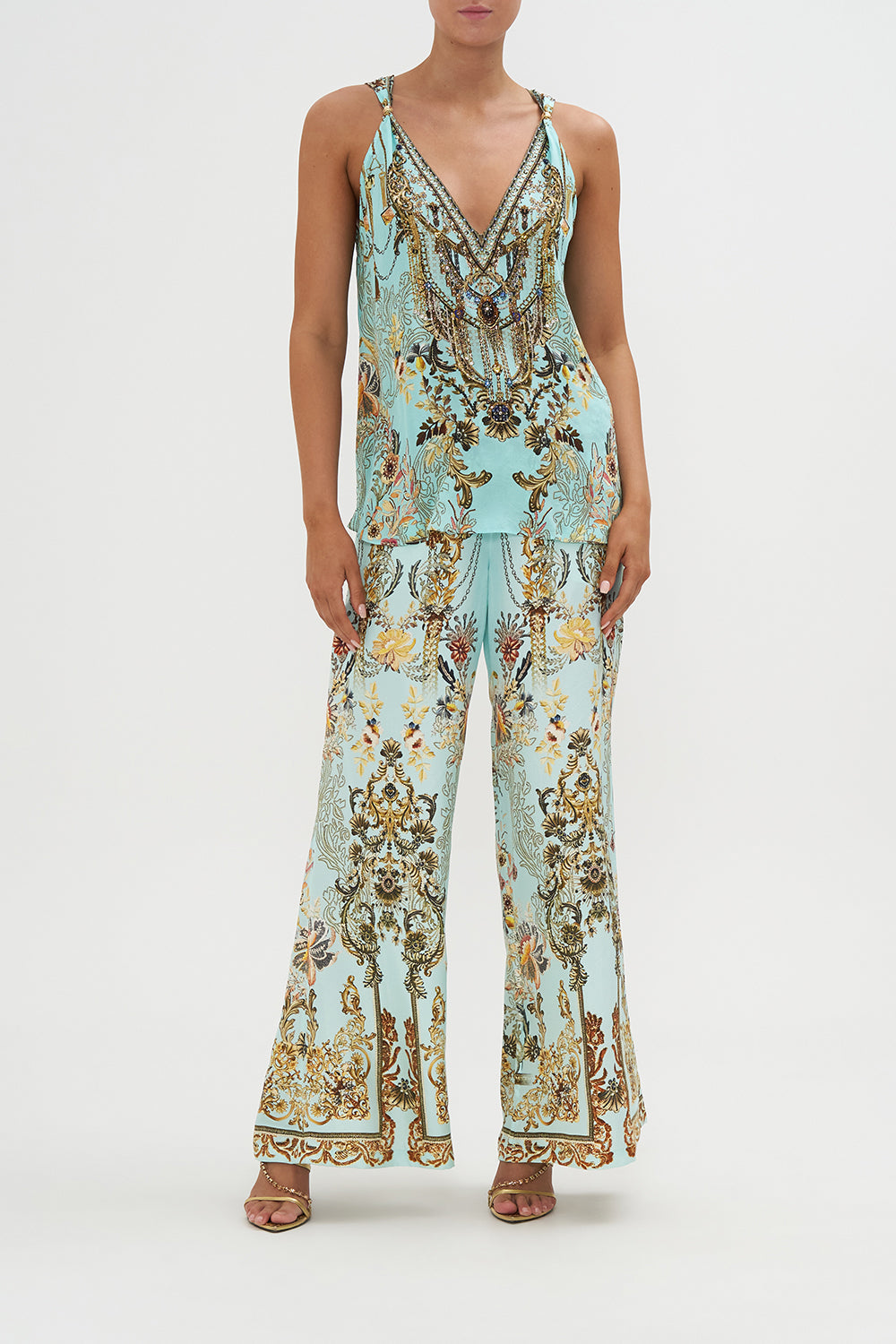 Tank Top With Strap Bead Detail Adieu Yesterday print by CAMILLA