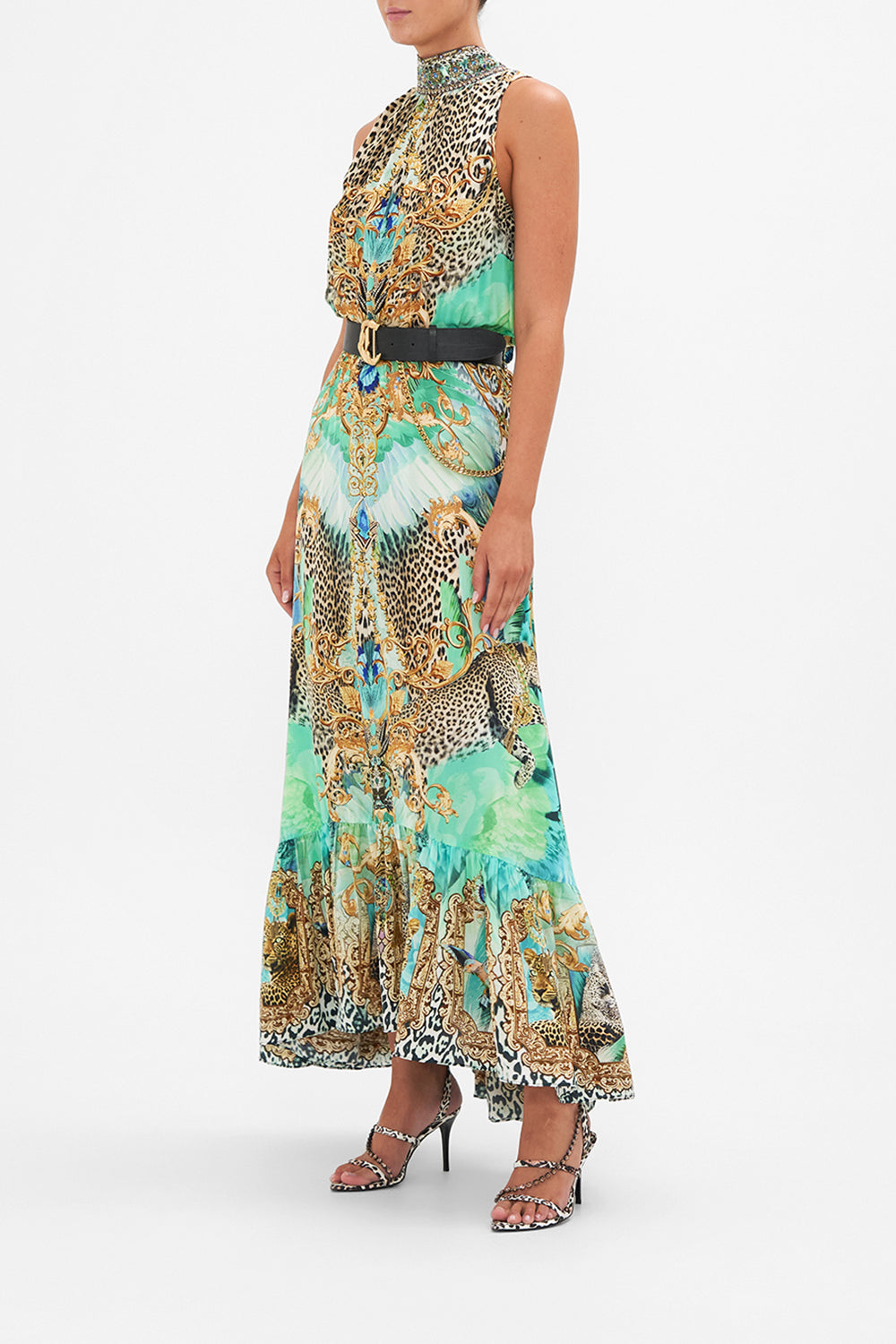 NECKTIE DRESS WITH ELASTICATED WAIST LAY OF THE LAND