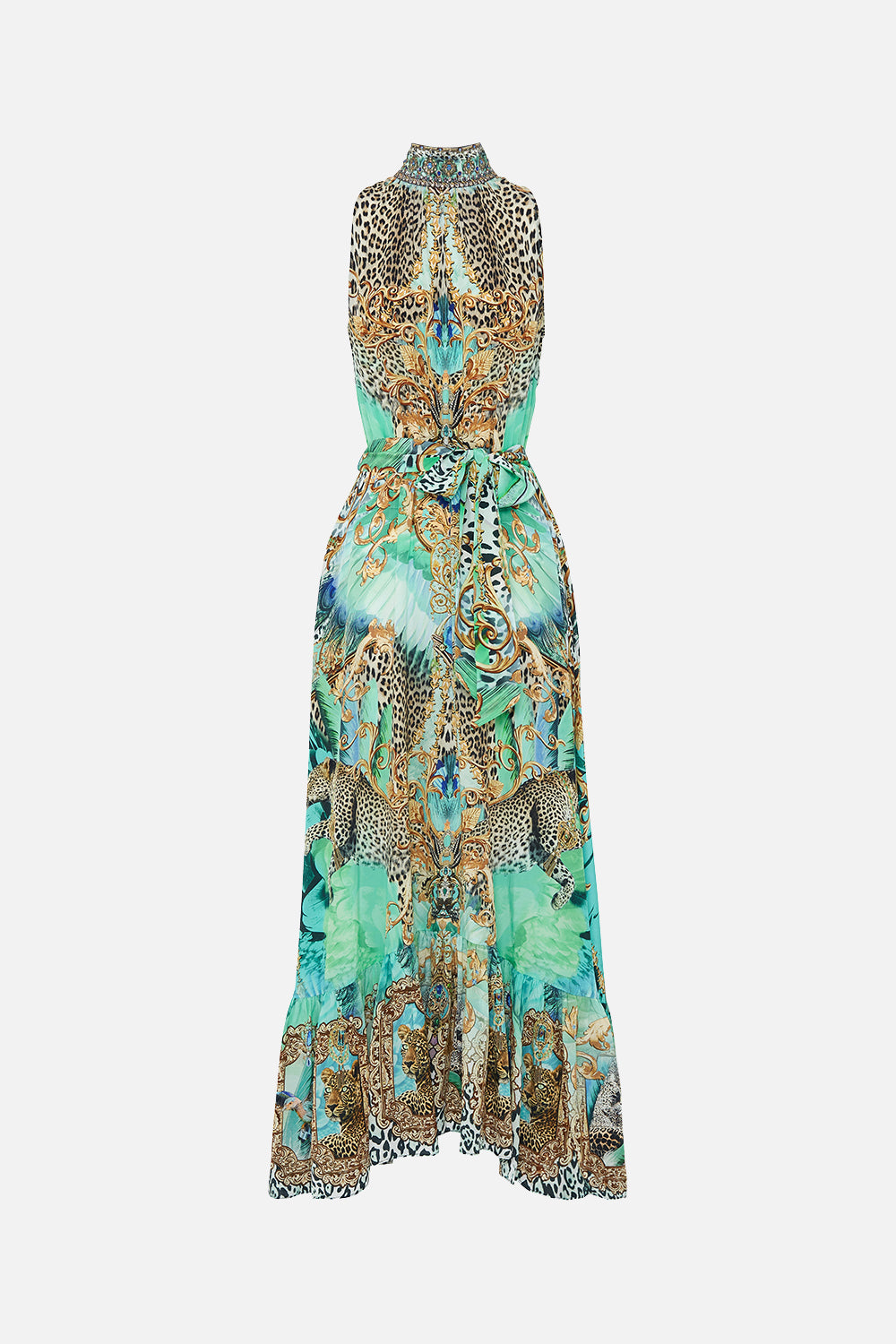 NECKTIE DRESS WITH ELASTICATED WAIST LAY OF THE LAND