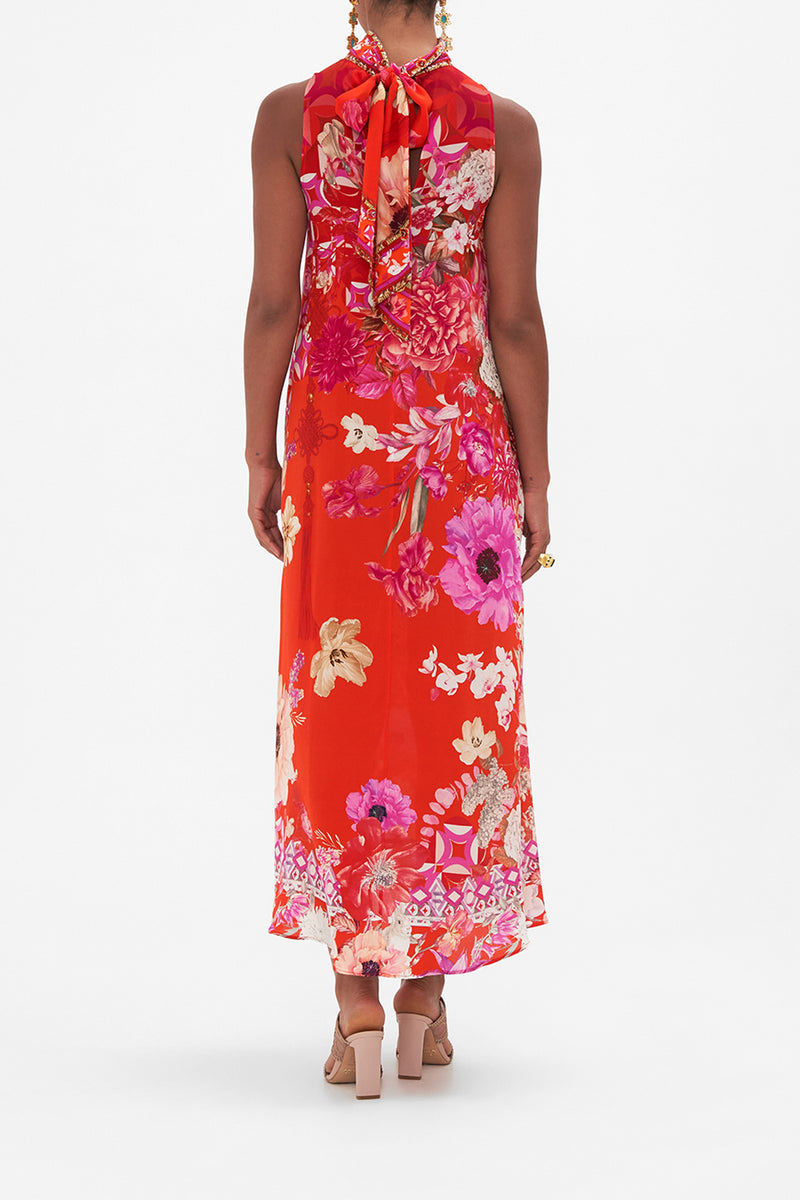 HIGH NECK DRESS WITH BACK NECK TIE UP ON CLOUD NINE