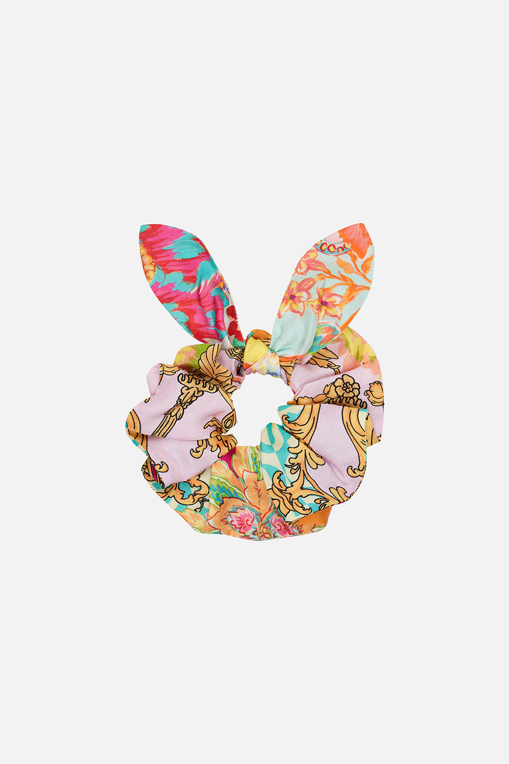 Product view of CAMILLA silk scrunchie in An Italian Welcome print