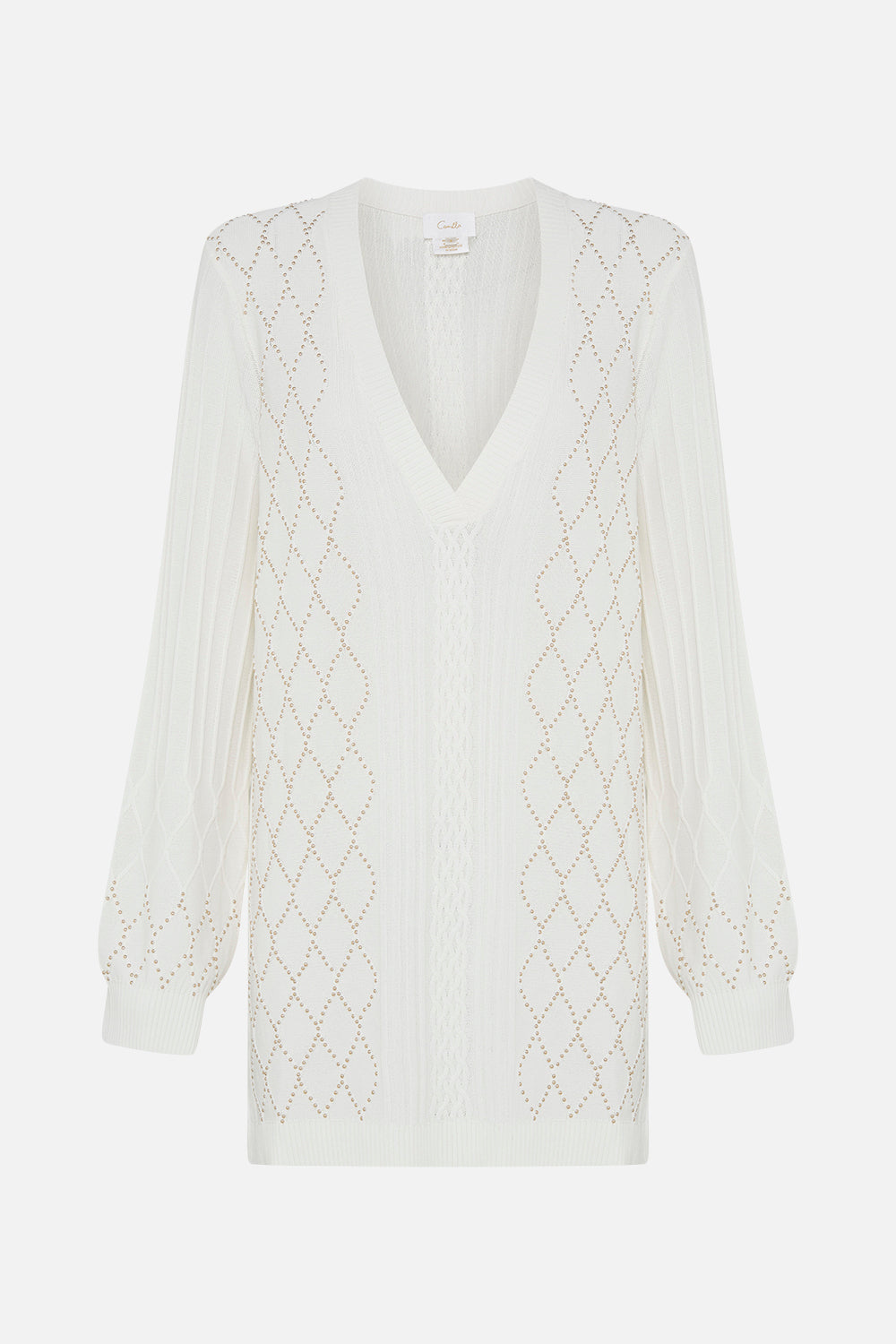EMBELLISHED V NECK KNIT ROAD TO RICHESSE