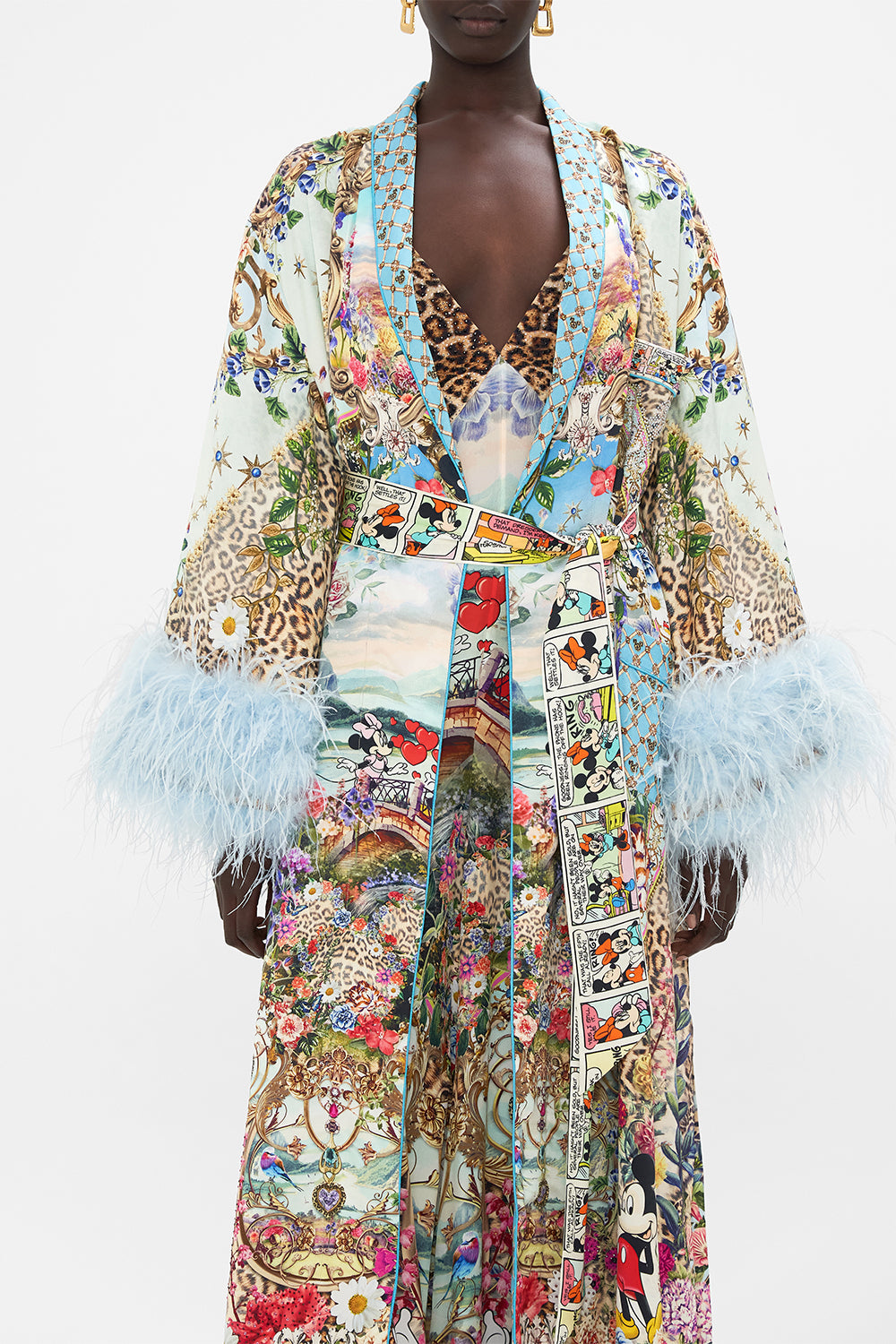 LONG ROBE WITH FLARED SLEEVE MICKEY TAKES A TRIP