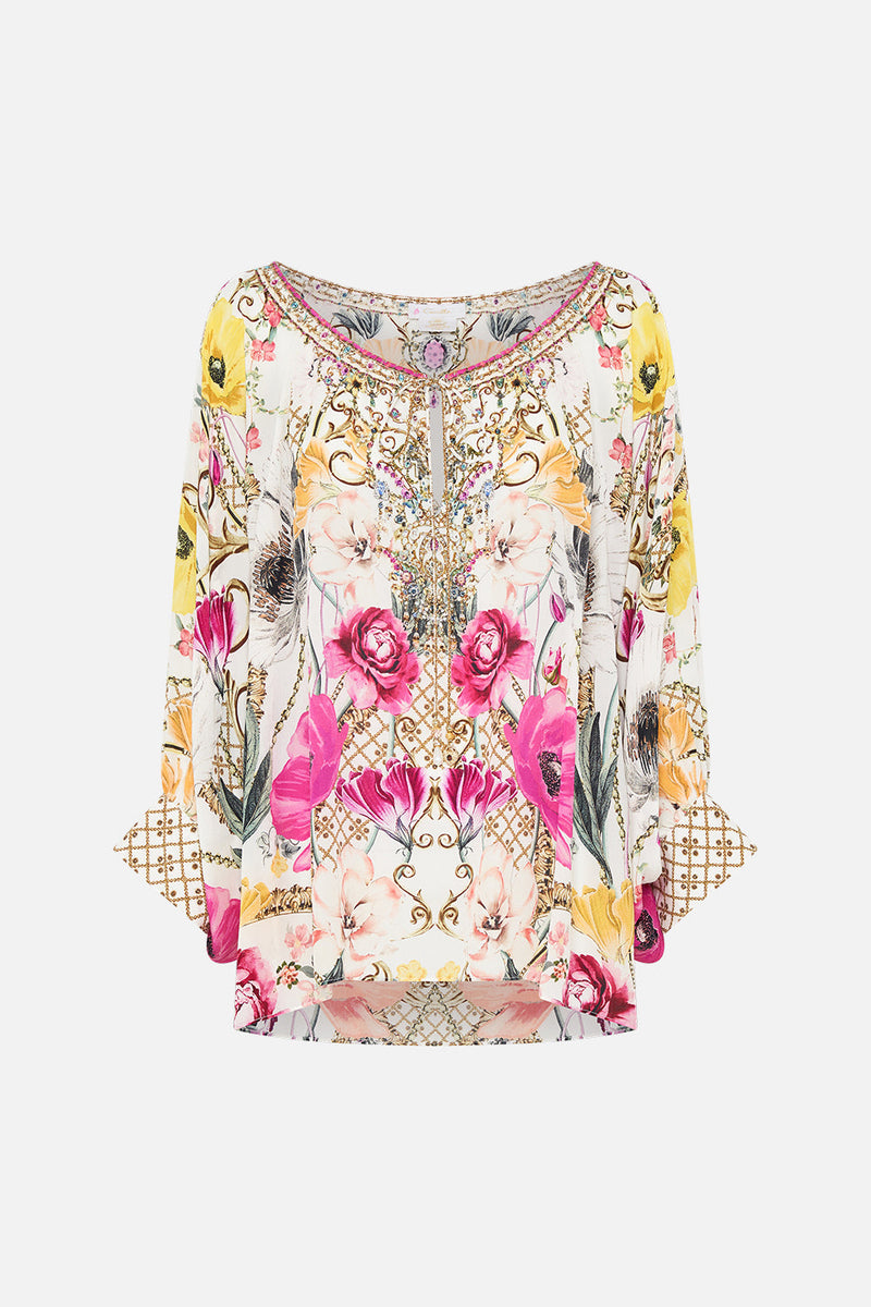 CAMILLA Women Raglan Sleeve Blouse With Cuff - Gardens Of Queluz