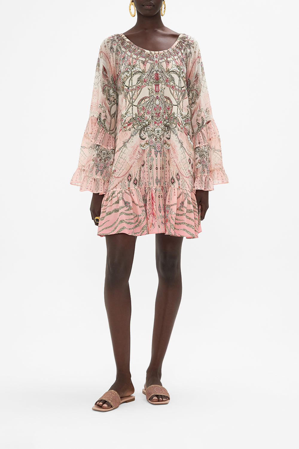 A Line Frill Dress Starship Sistas print by CAMILLA