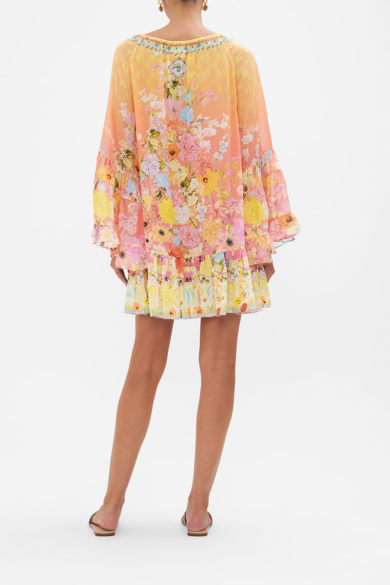 Camilla A-Line Frill Dress in Just Coasting