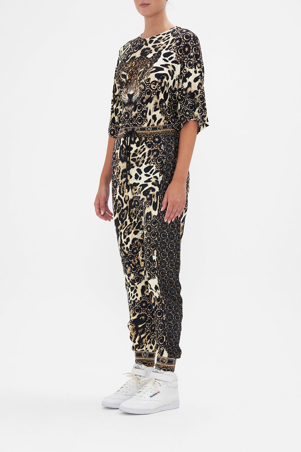 JERSEY AND SILK MIX DROP CROTCH PANT WILDCAT SOIREE
