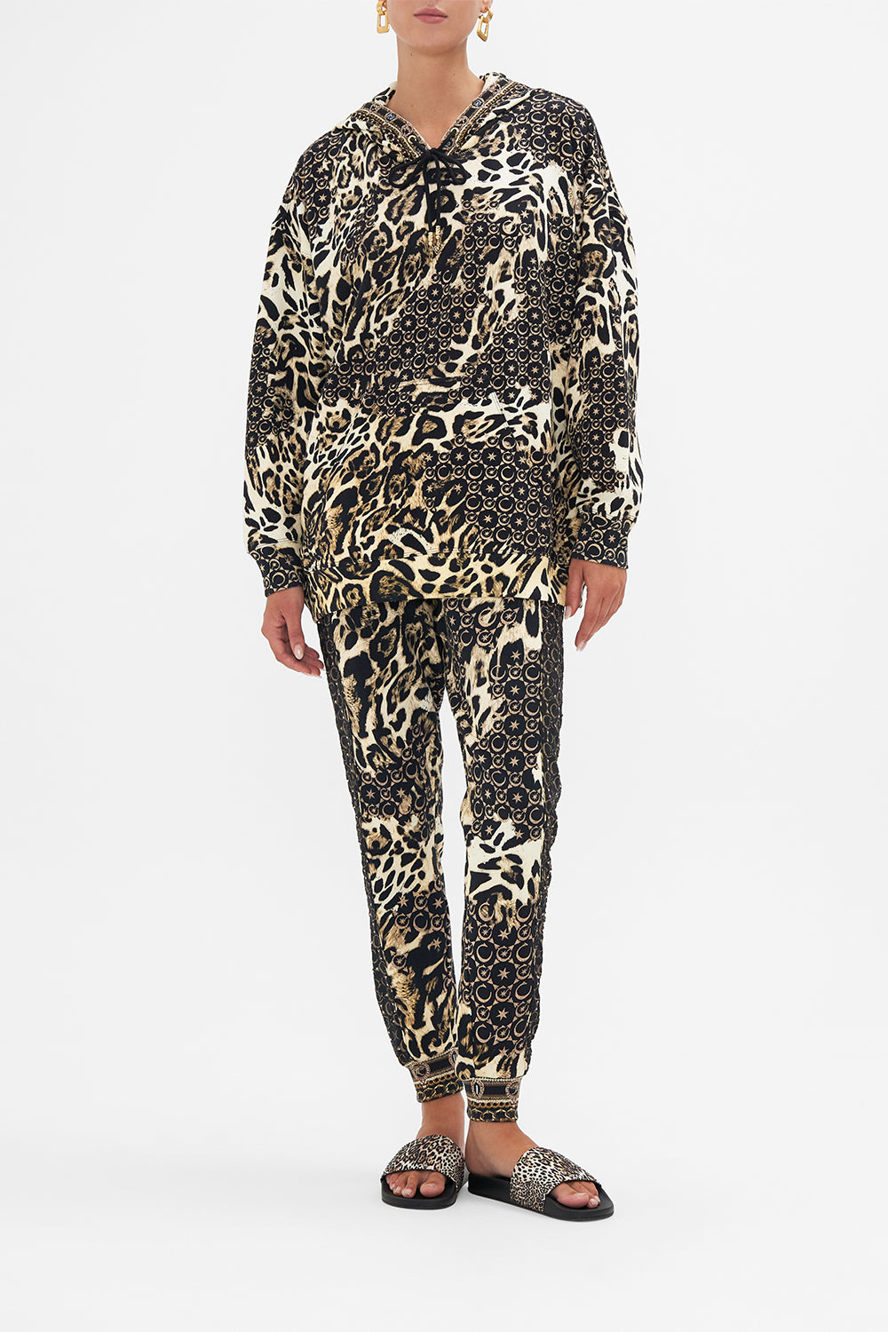 Oversize Boyfriend Hoodie Wildcat Soiree print by CAMILLA