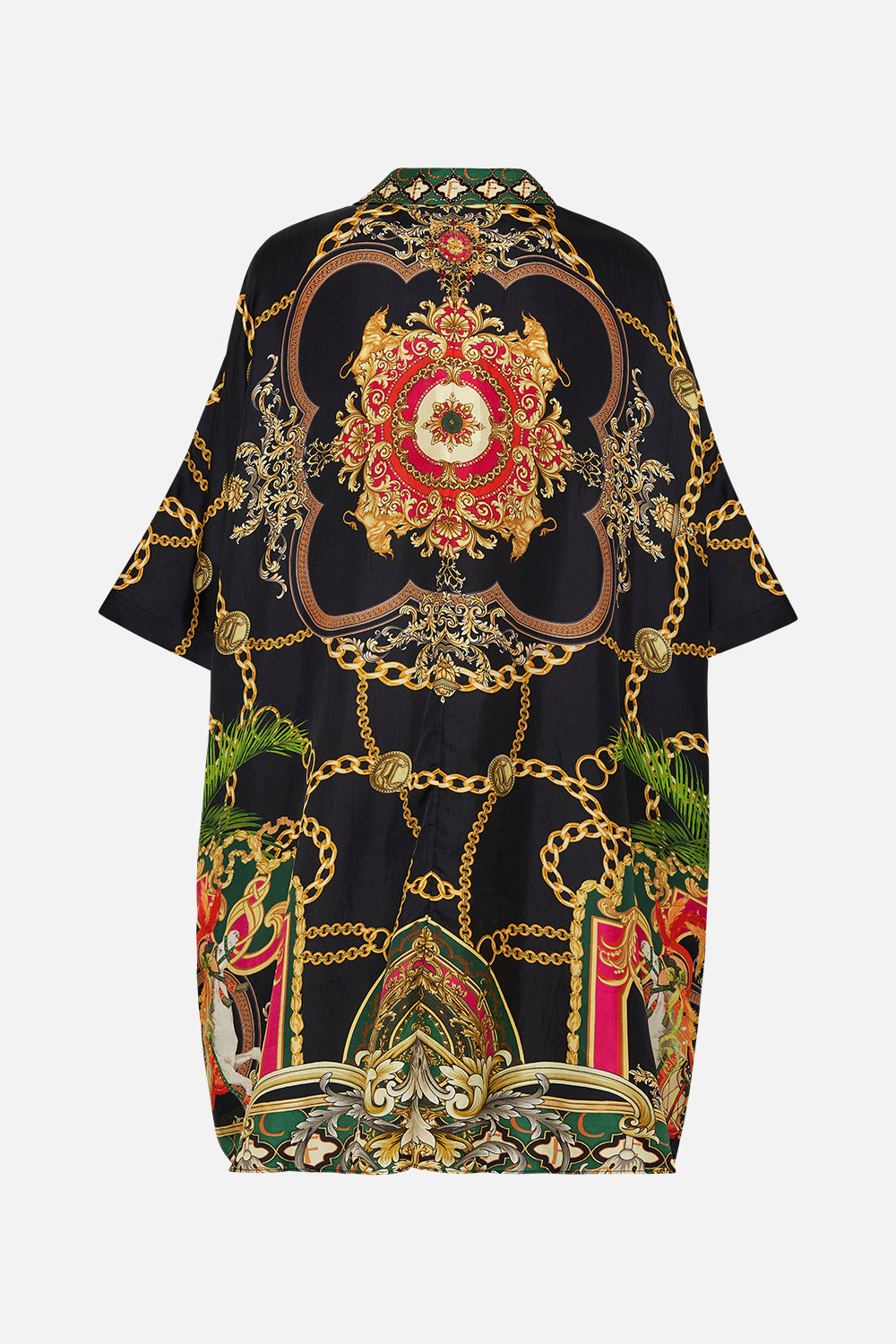 Back product view of CAMILLA silk kaftan in Jealousy And Jewels print