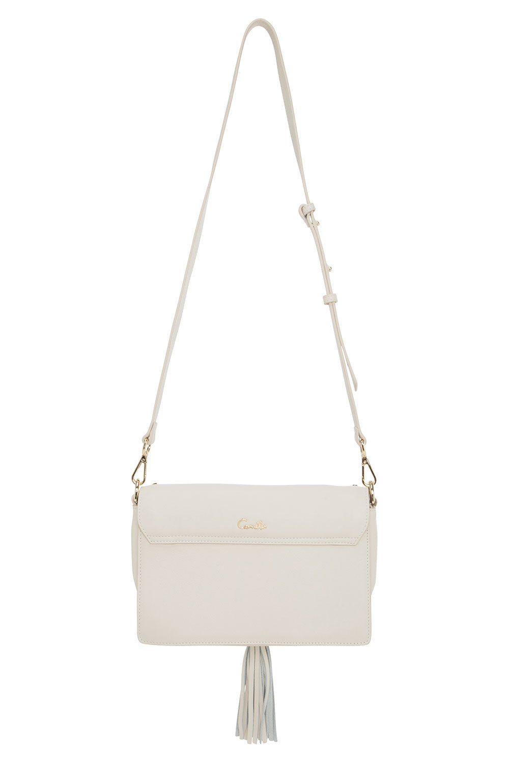 CONVERTABLE LEATHER C-B BAG ECRU
