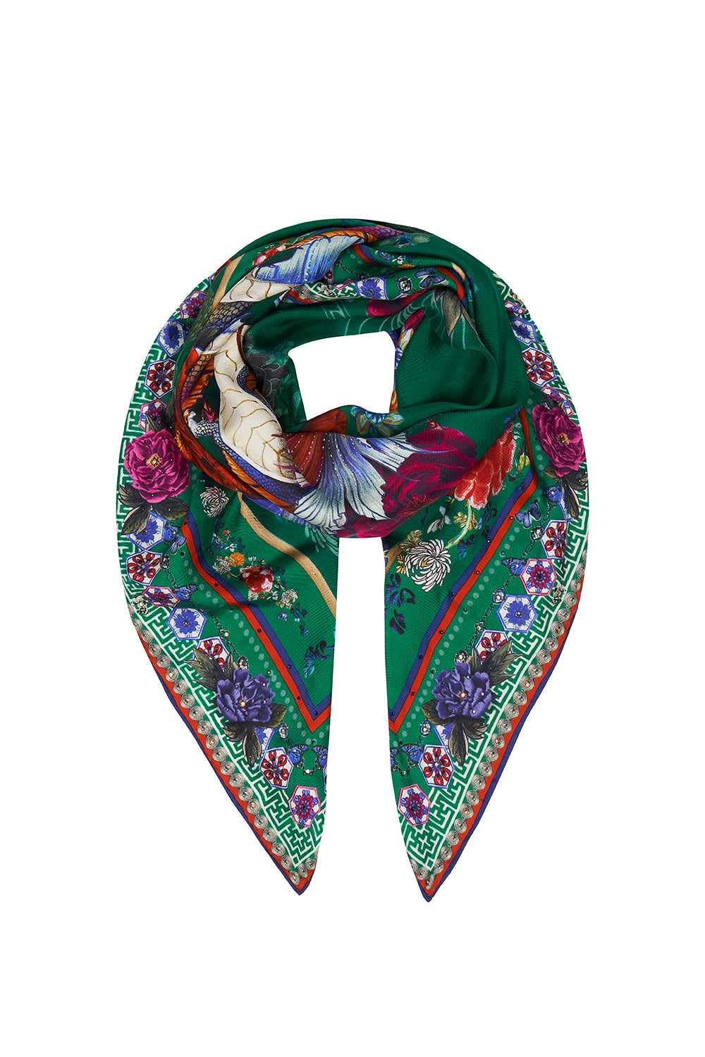 LARGE SQUARE SCARF EMERALD'S ORBIT