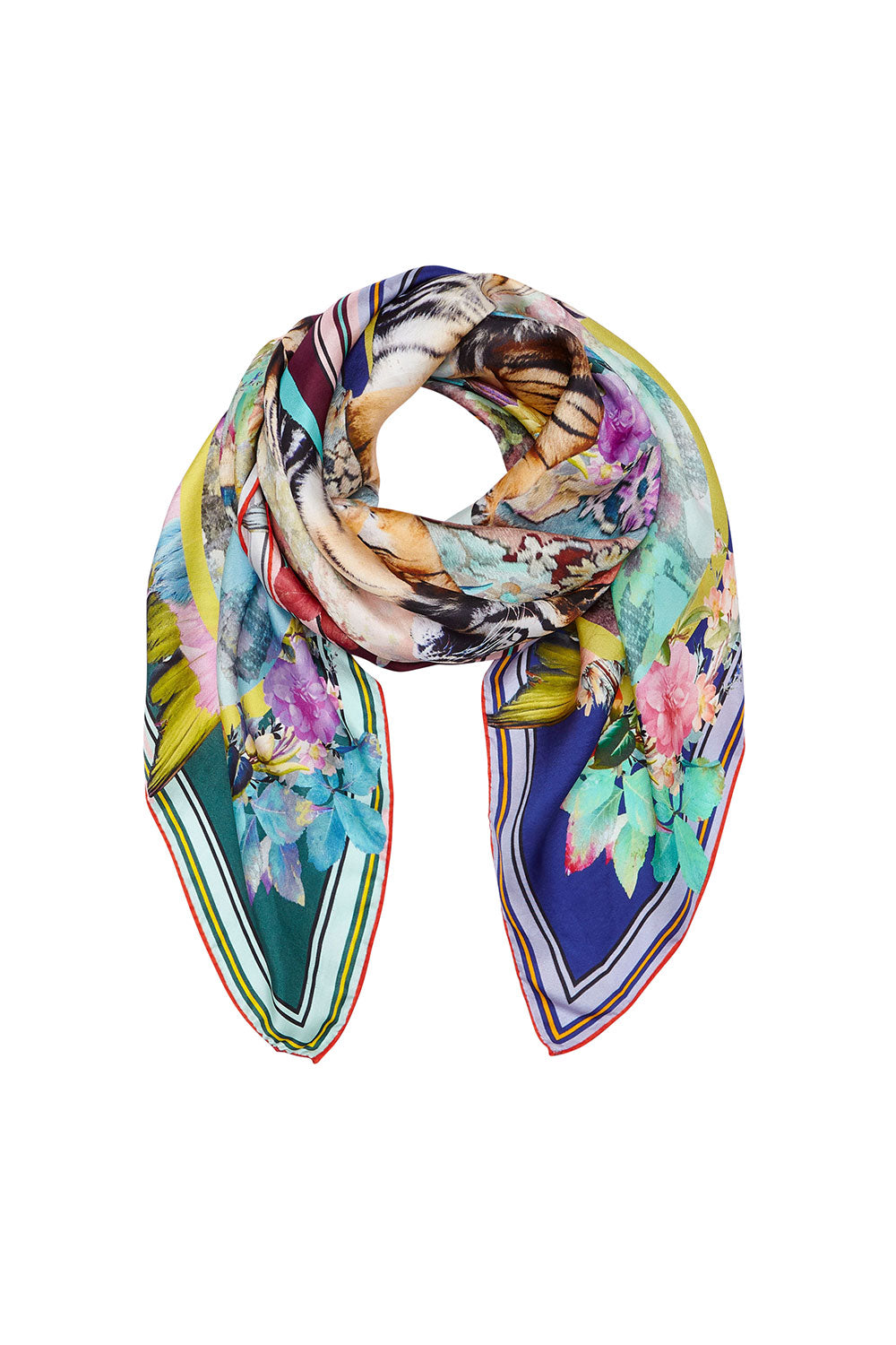PRINTED SILK SCARF LIFE OF WILD
