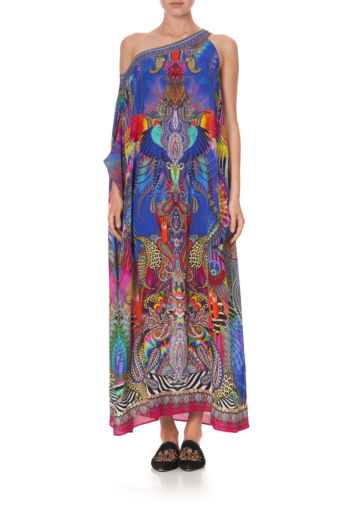 ONE SHOULDER KAFTAN WITH NECKBAND PSYCHEDELICA