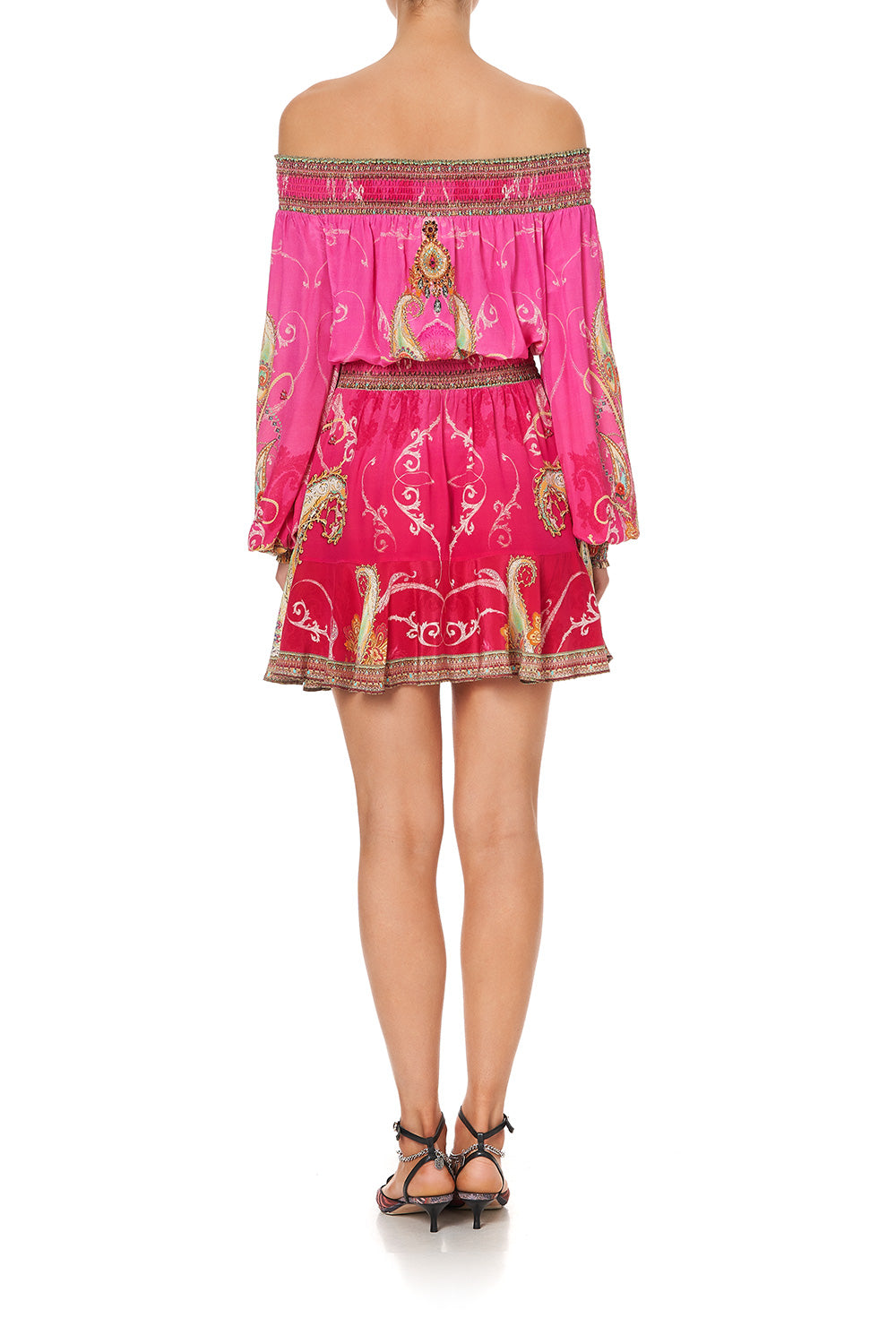 OFF SHOULDER SHORT DRESS RAINBOW RHYTHM