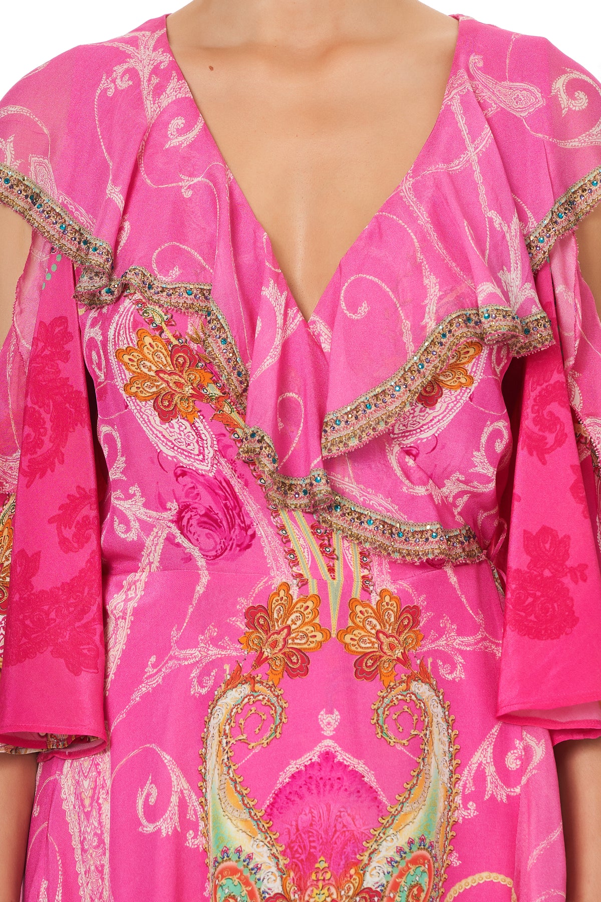 RUFFLE DROP SHOULDER DRESS RAINBOW RHYTHM