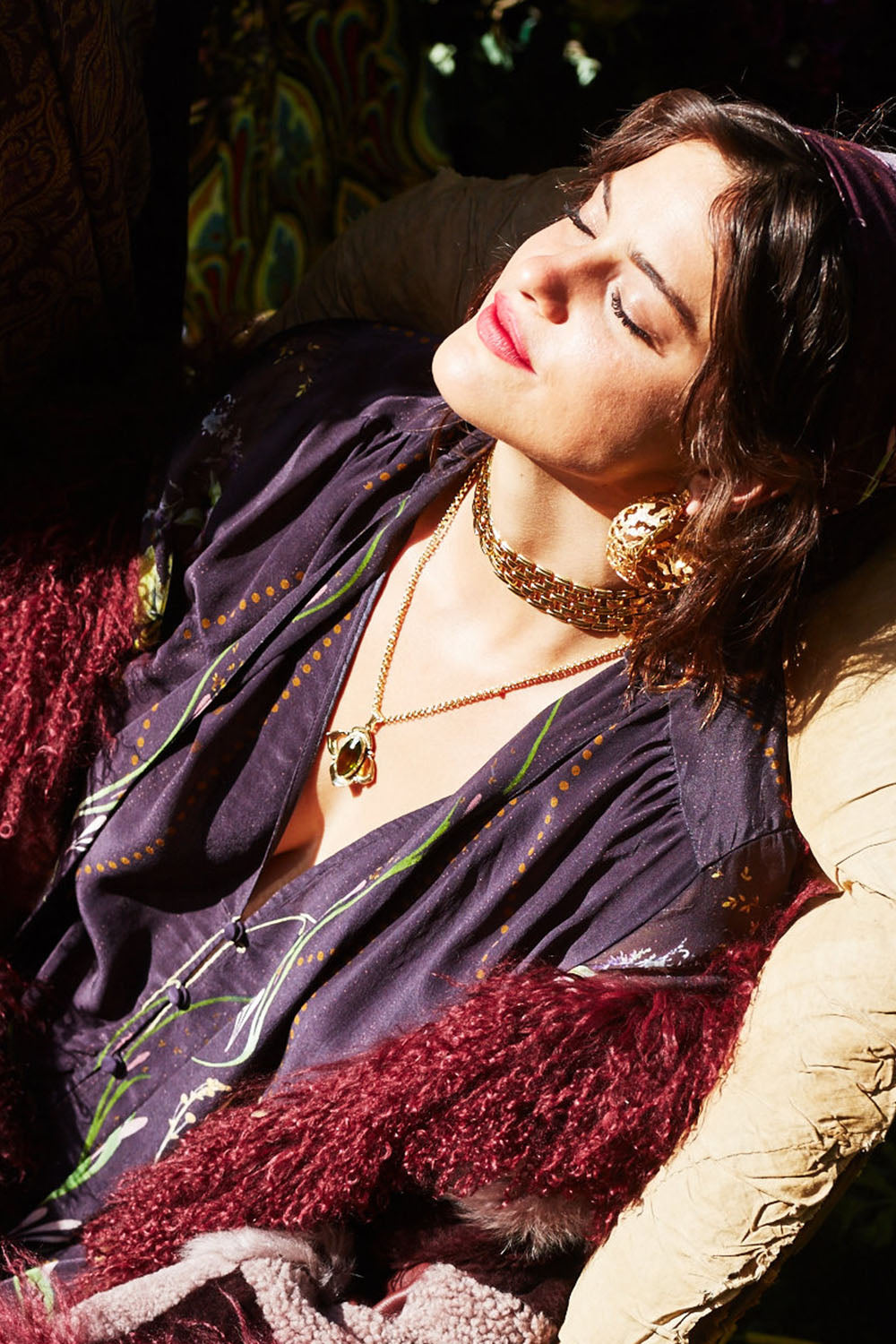 ELASTIC SLEEVE TIE FRONT DRESS WILD FLOWER