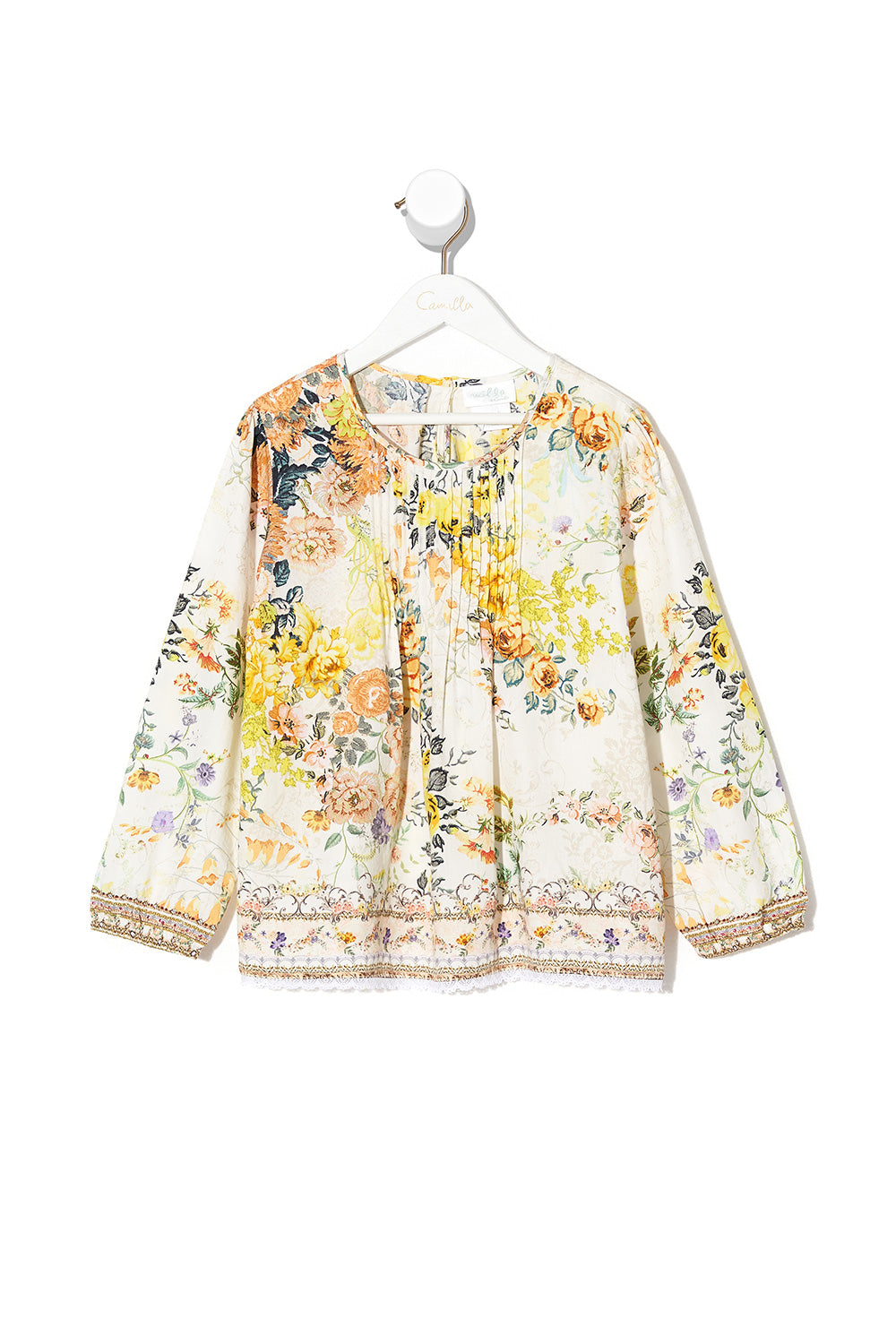 KIDS BLOUSE WITH PINTUCKING IN THE HILLS OF TUSCANY