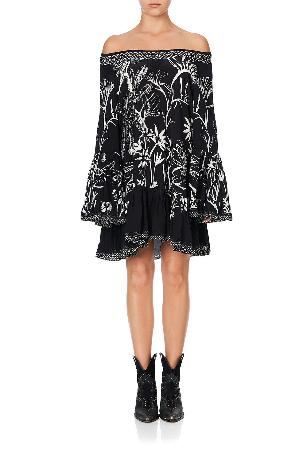 A-LINE FRILL DRESS BOTANICAL BANDITS