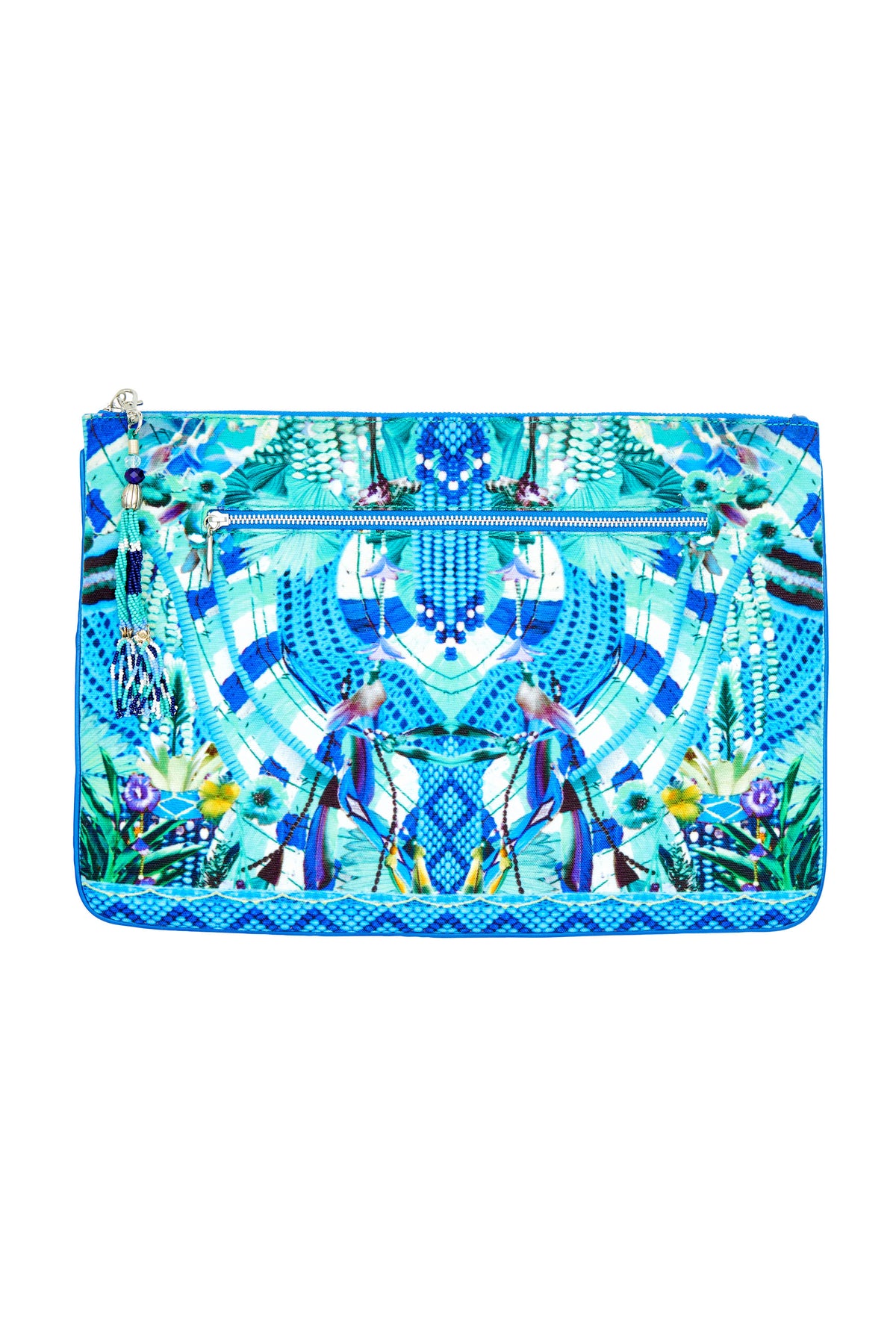 AMAZON AZURE LARGE CANVAS CLUTCH