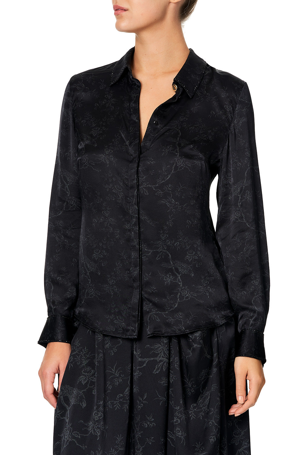 SLIM FIT LONG SLEEVE SHIRT NOIR BOUDOIR