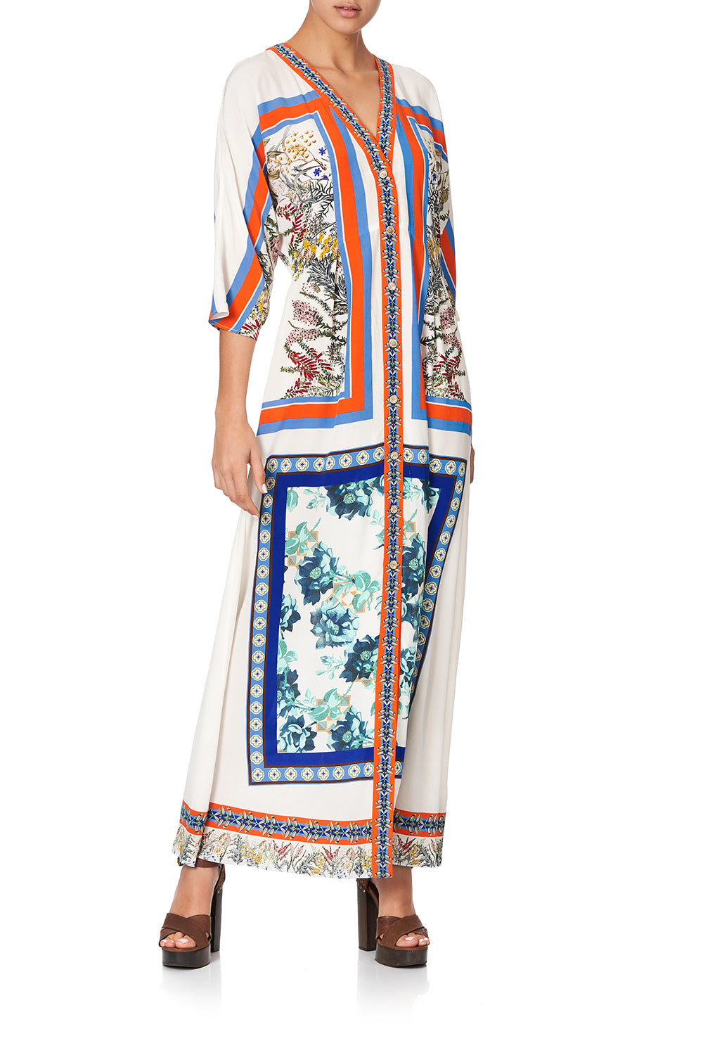 BUTTON DRESS WITH SQUARE SLEEVE GONE COAST