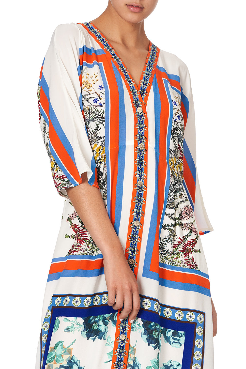 BUTTON DRESS WITH SQUARE SLEEVE GONE COAST