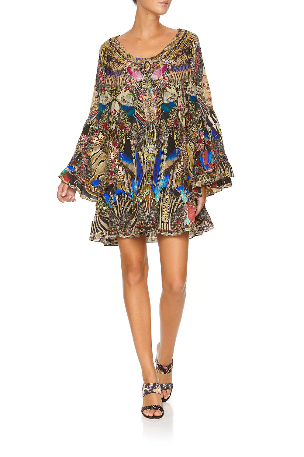 A LINE FRILL DRESS STRONGER TOGETHER