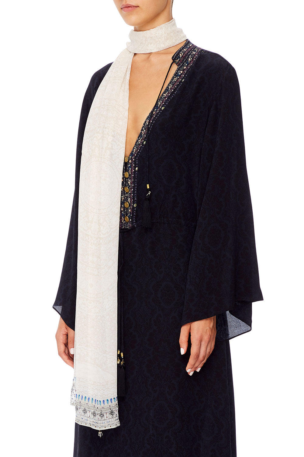 LONG SCARF DENTELLE BLANCHE