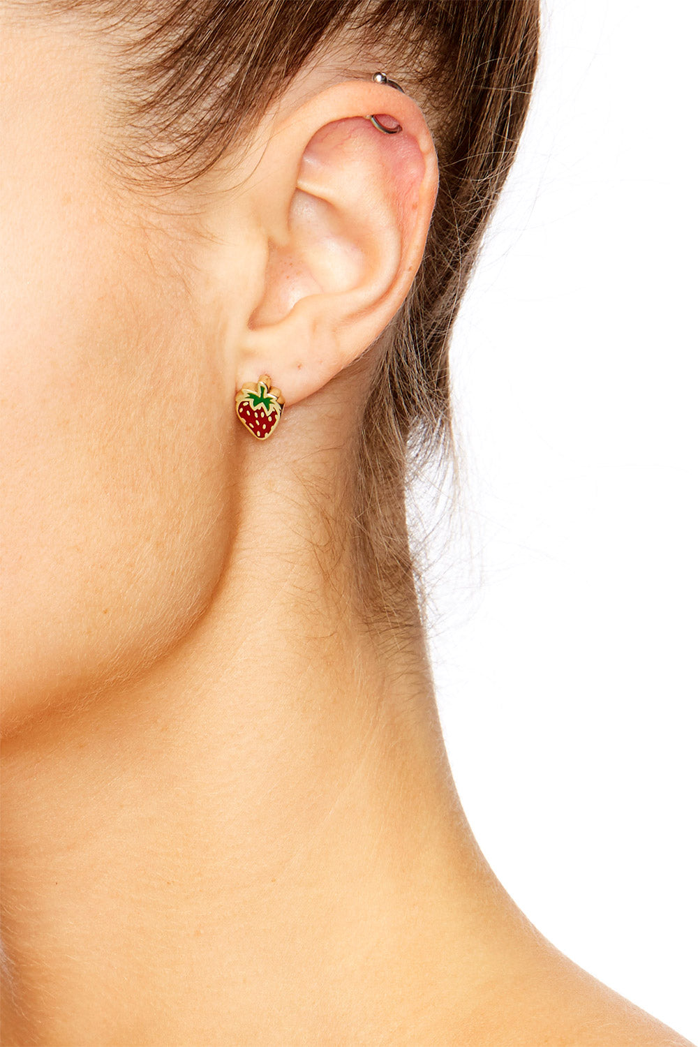 GOLD BRASS STRAWBERRY STUD