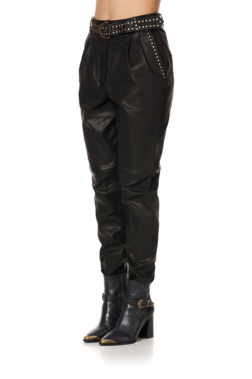 BELTED TROUSER WITH DRAPED SIDE STUDIO 54