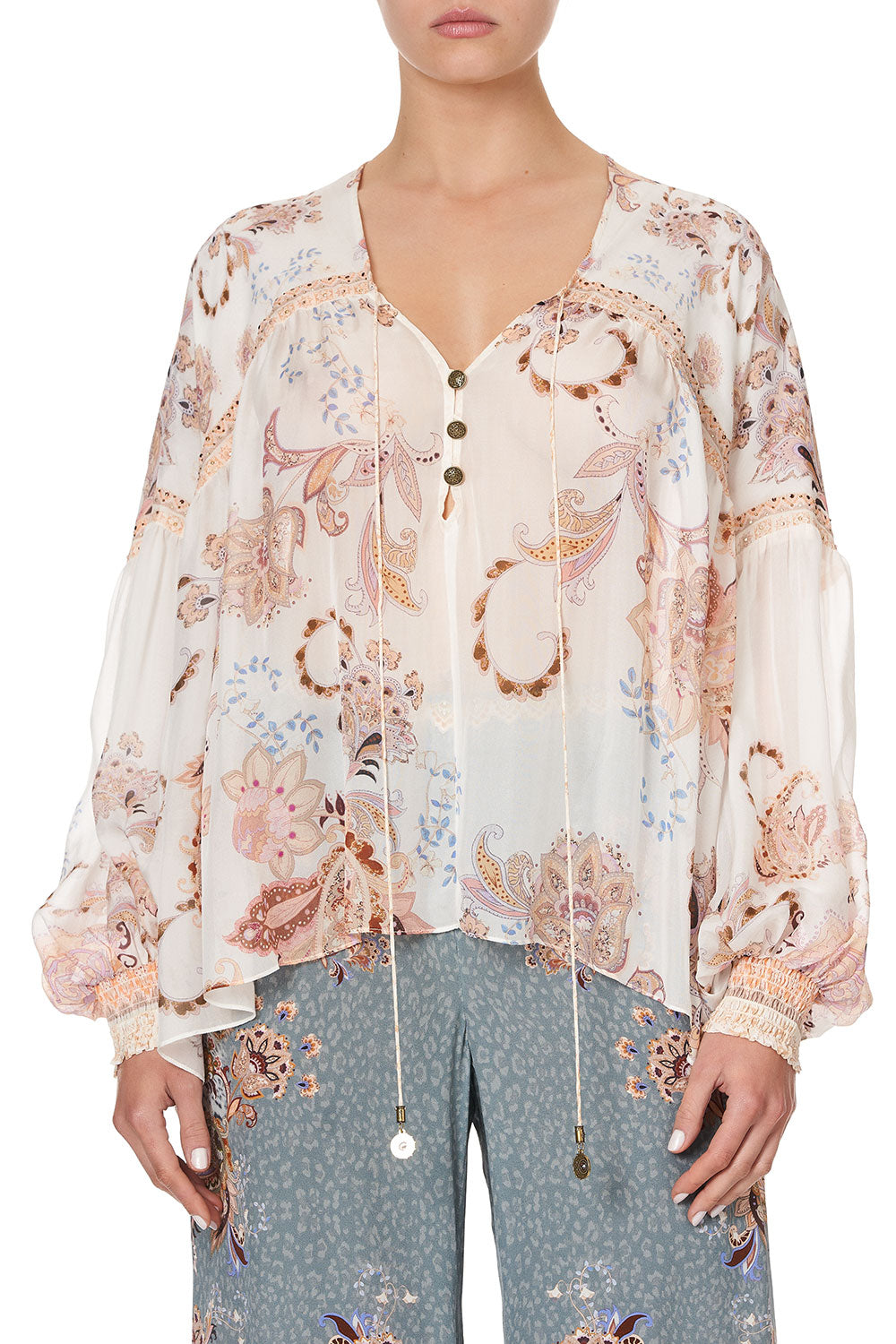 BLOUSON BLOUSE WITH NECK TIE MARRAKESH MAIDEN
