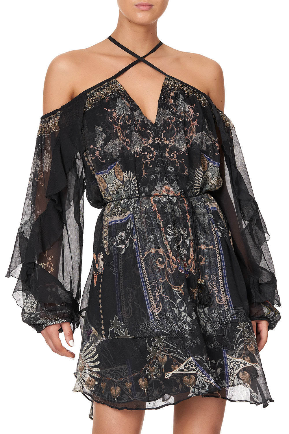 BLOUSON FRILL SLEEVE DRESS SON OF SEVEN QUEENS