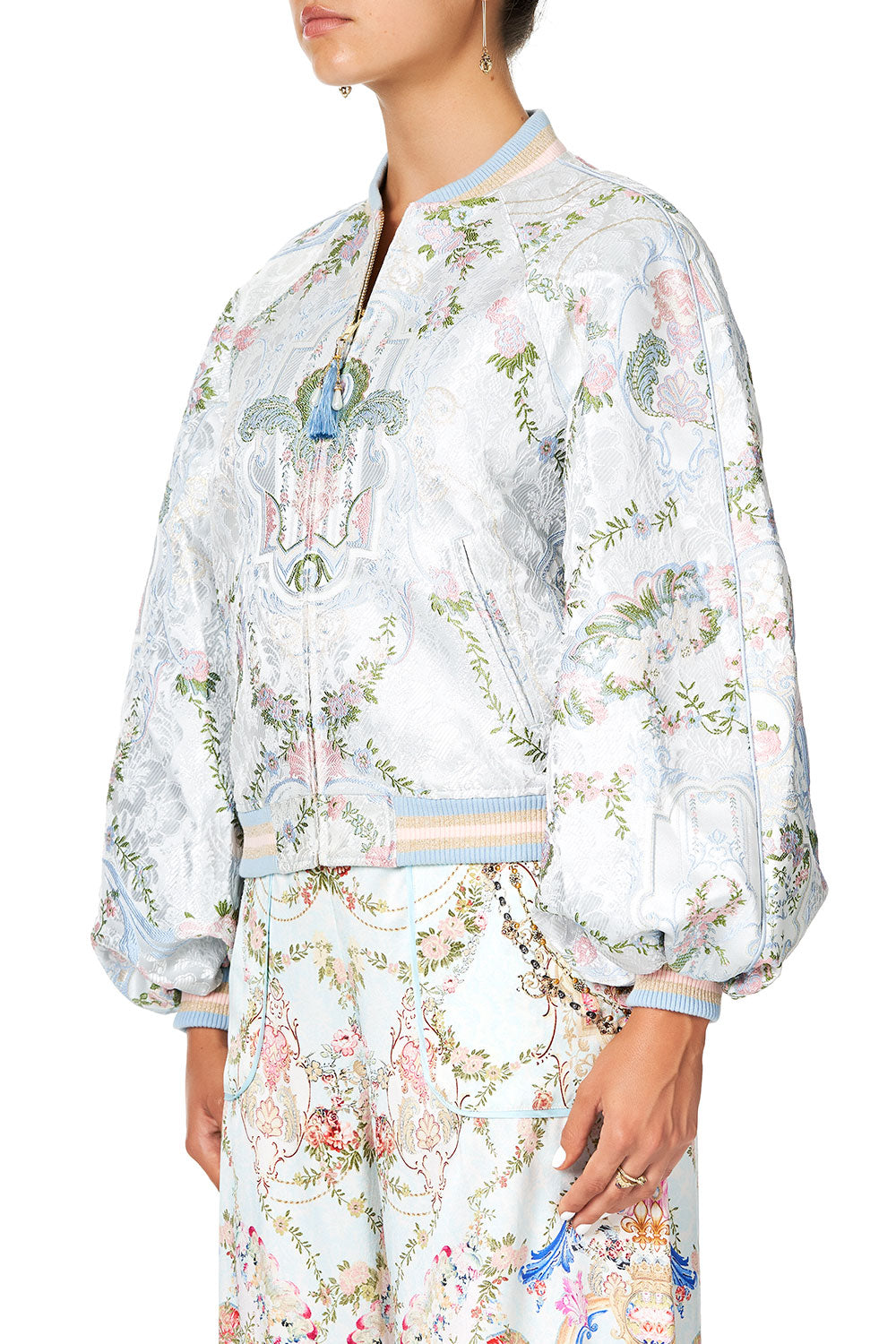 CAMILLA BLOUSON SLEEVE BOMBER VERSAILLES SKY