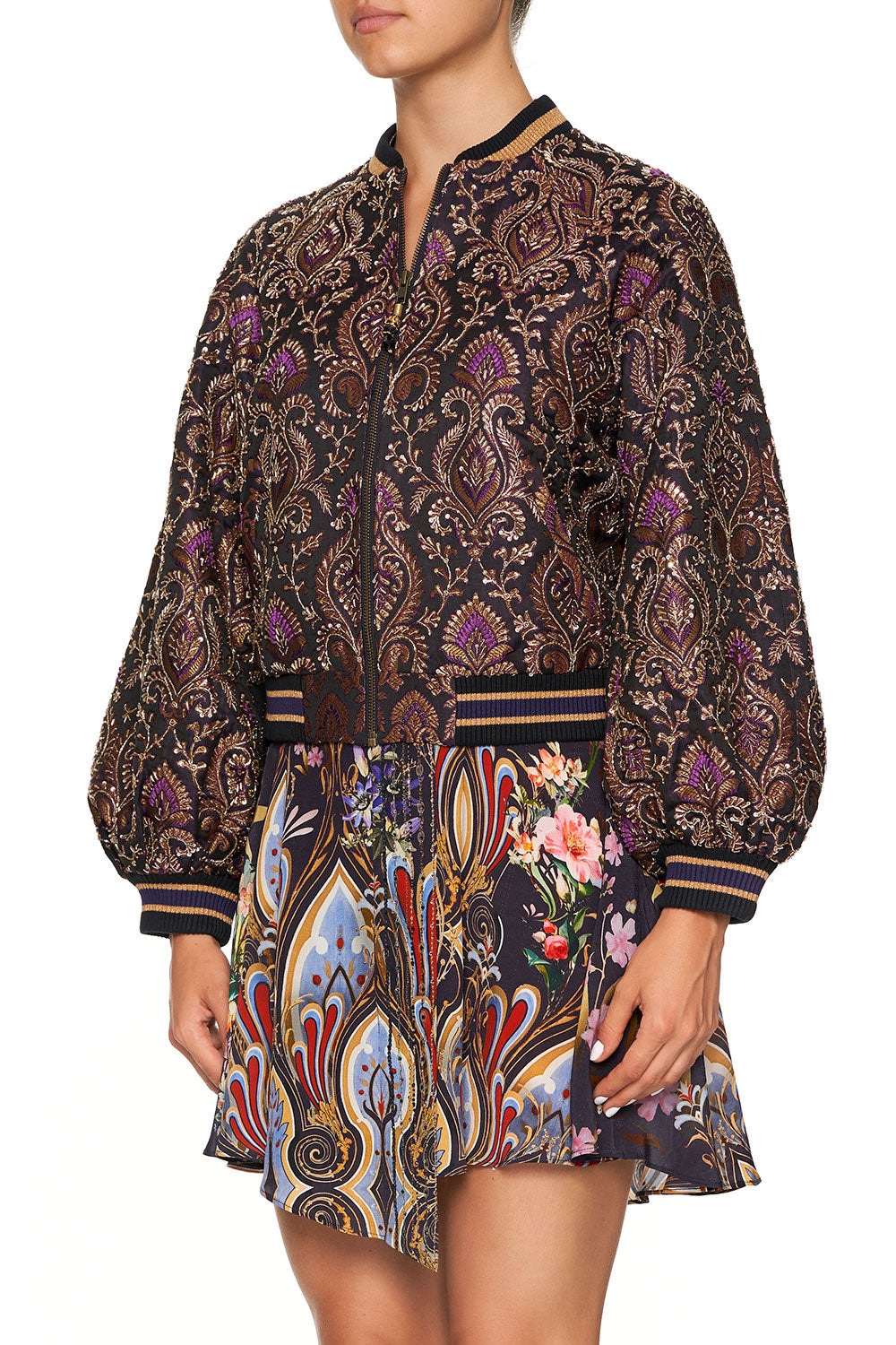BLOUSON SLEEVE BOMBER WILD FLOWER