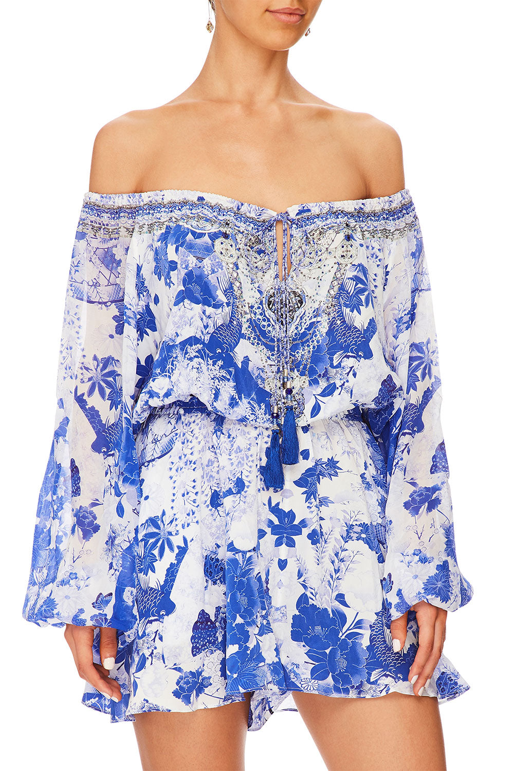 BLOUSON SLEEVE PLAYSUIT THE FAN SEA