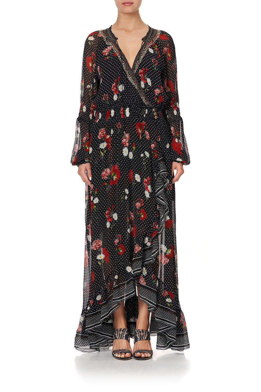 BLOUSON SLEEVE WRAP DRESS COASTAL PARISIENNE