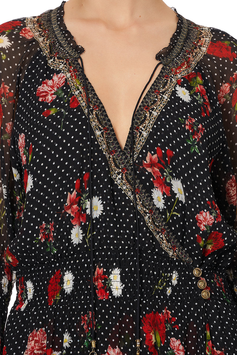 BLOUSON SLEEVE WRAP DRESS COASTAL PARISIENNE